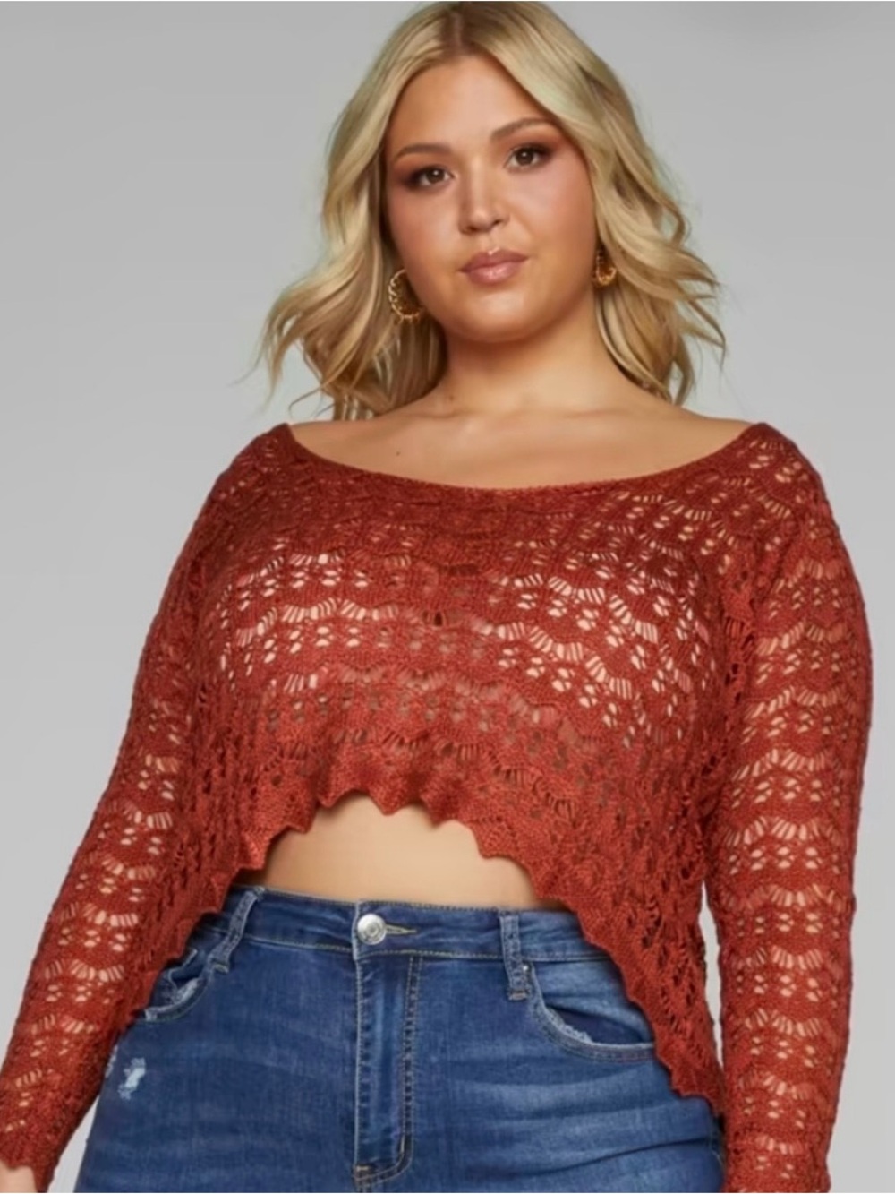 Crochet (knit) open back coverup top